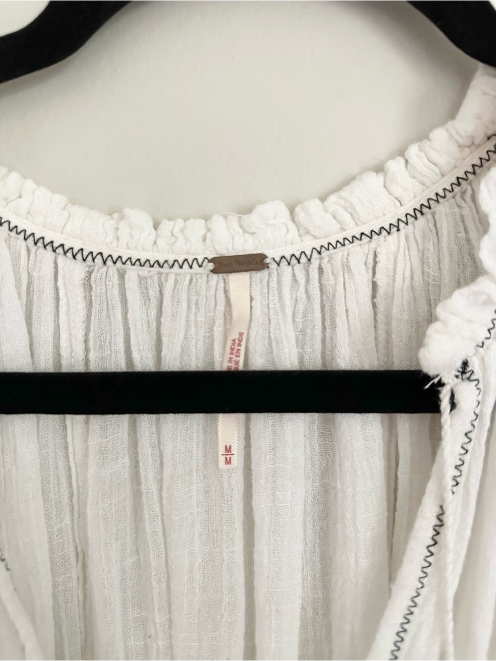 Free People White Gauze Boho Tunic Dress Medium Festival Beach ResortWear - Picture 6 of 10
